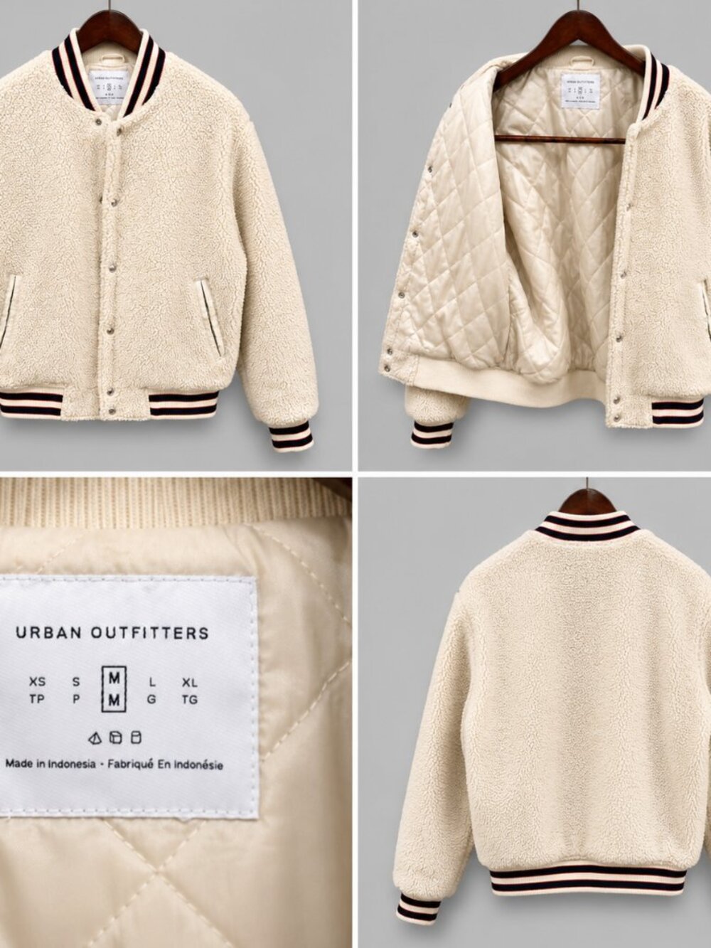 Urban Outfitters Sherpa Varsity Bomber Jacket Medium